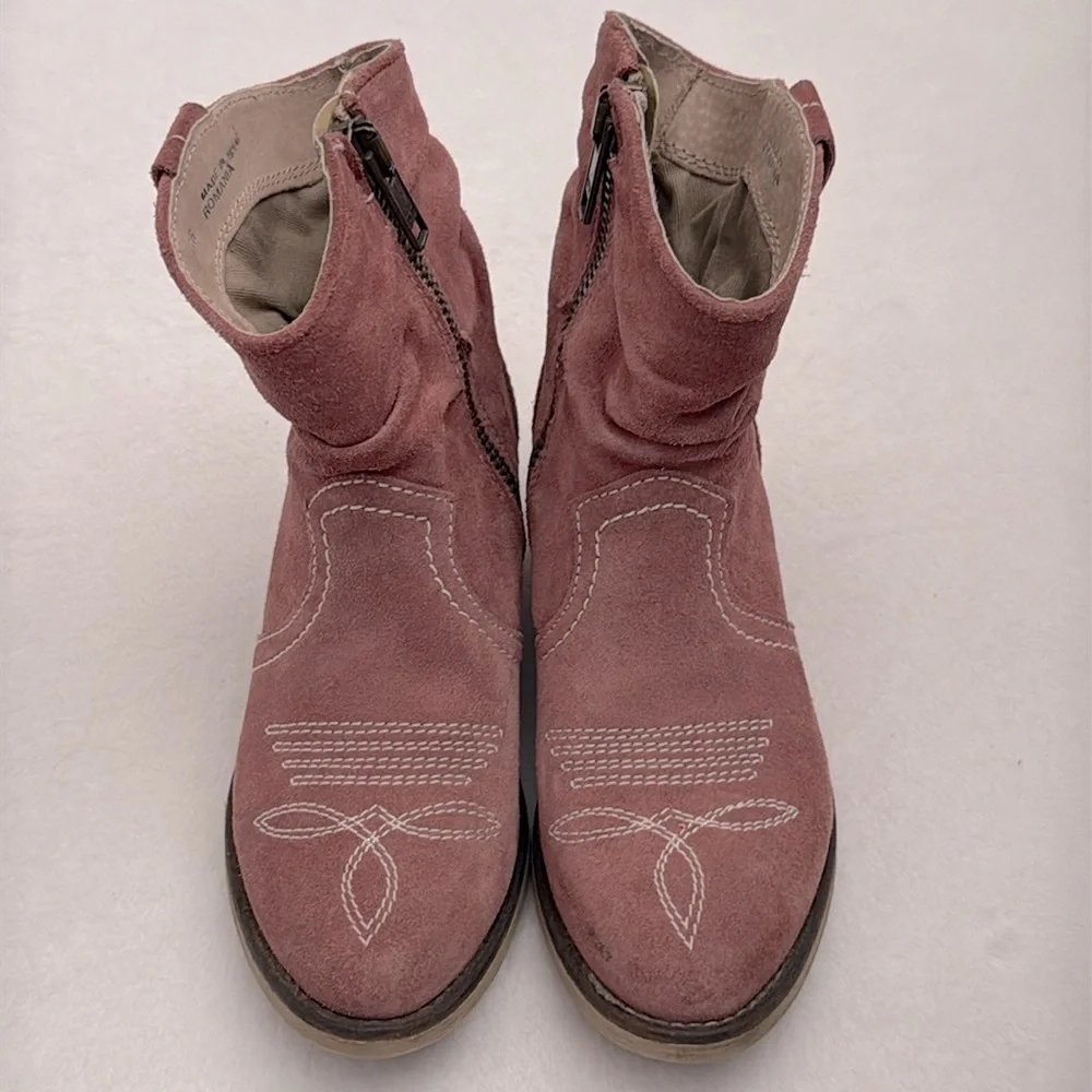 Sundance | Etta Cowboy Western Side Zip Suede Short Boots Pink (EU 36/US 6.5) - Picture 15 of 16